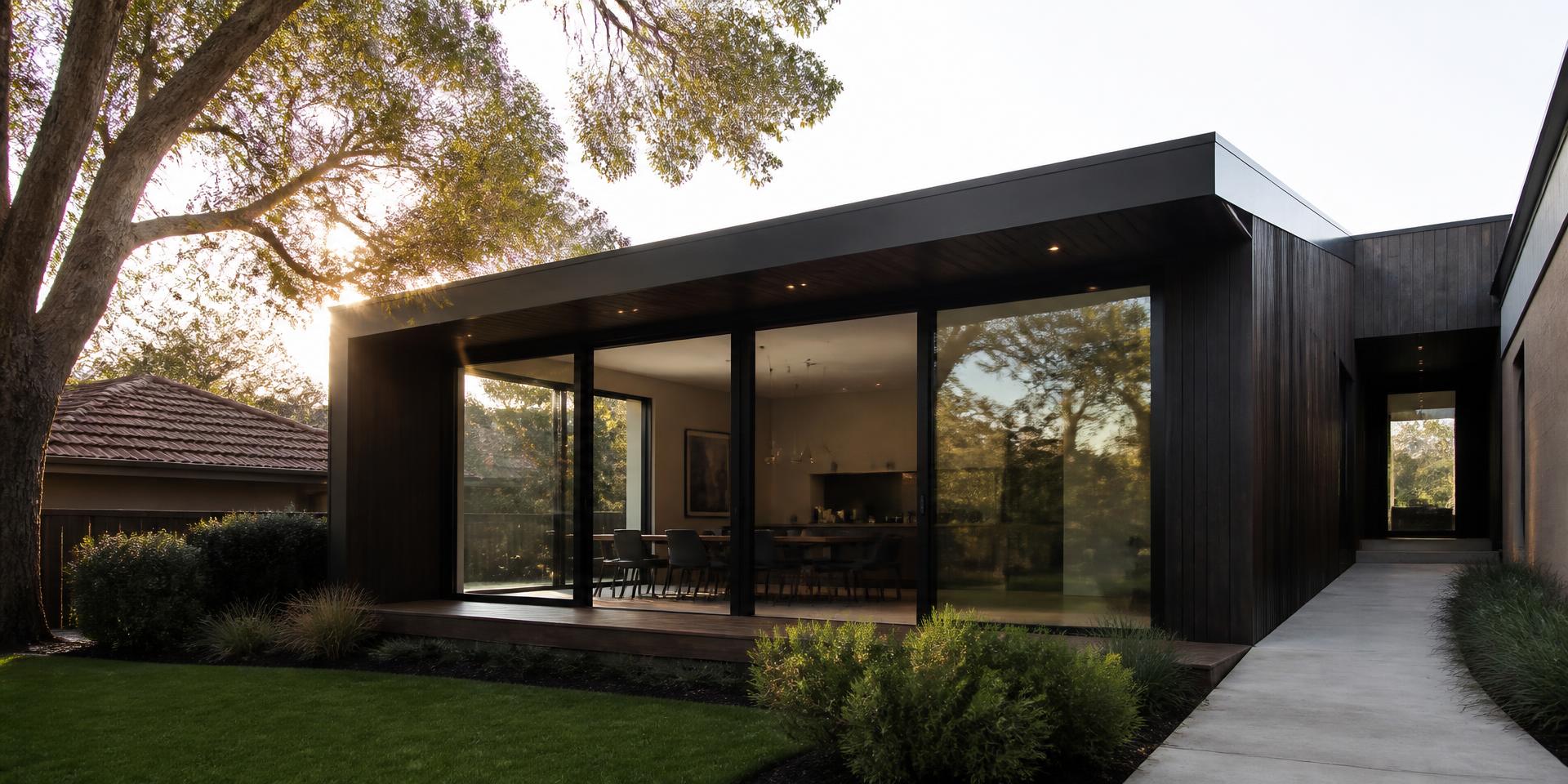 Completed modern extension and covered alfresco area on an Australian home